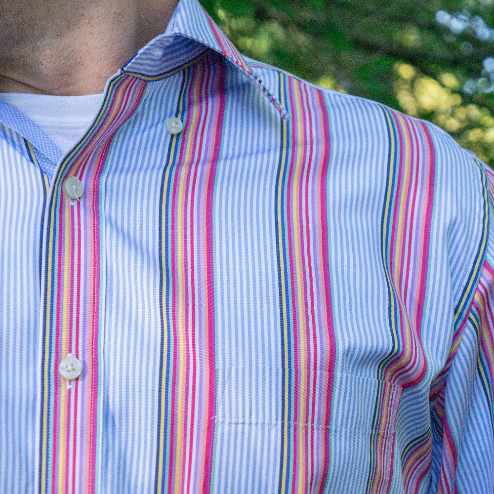 TAILORBYRD Button Down Shirt (blue/pink) - Picture 4 of 4